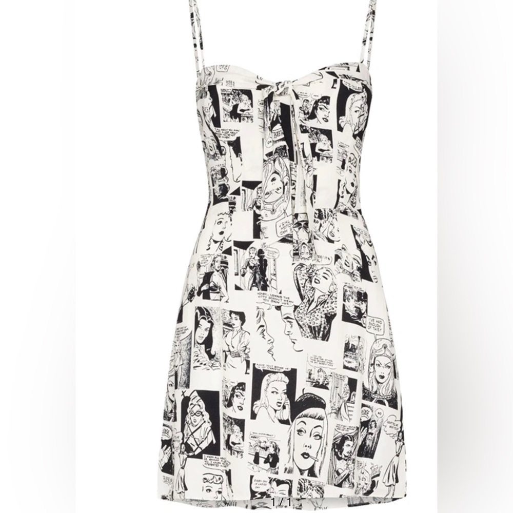 Reformation NWT Helm Newsprint minidress Size 10